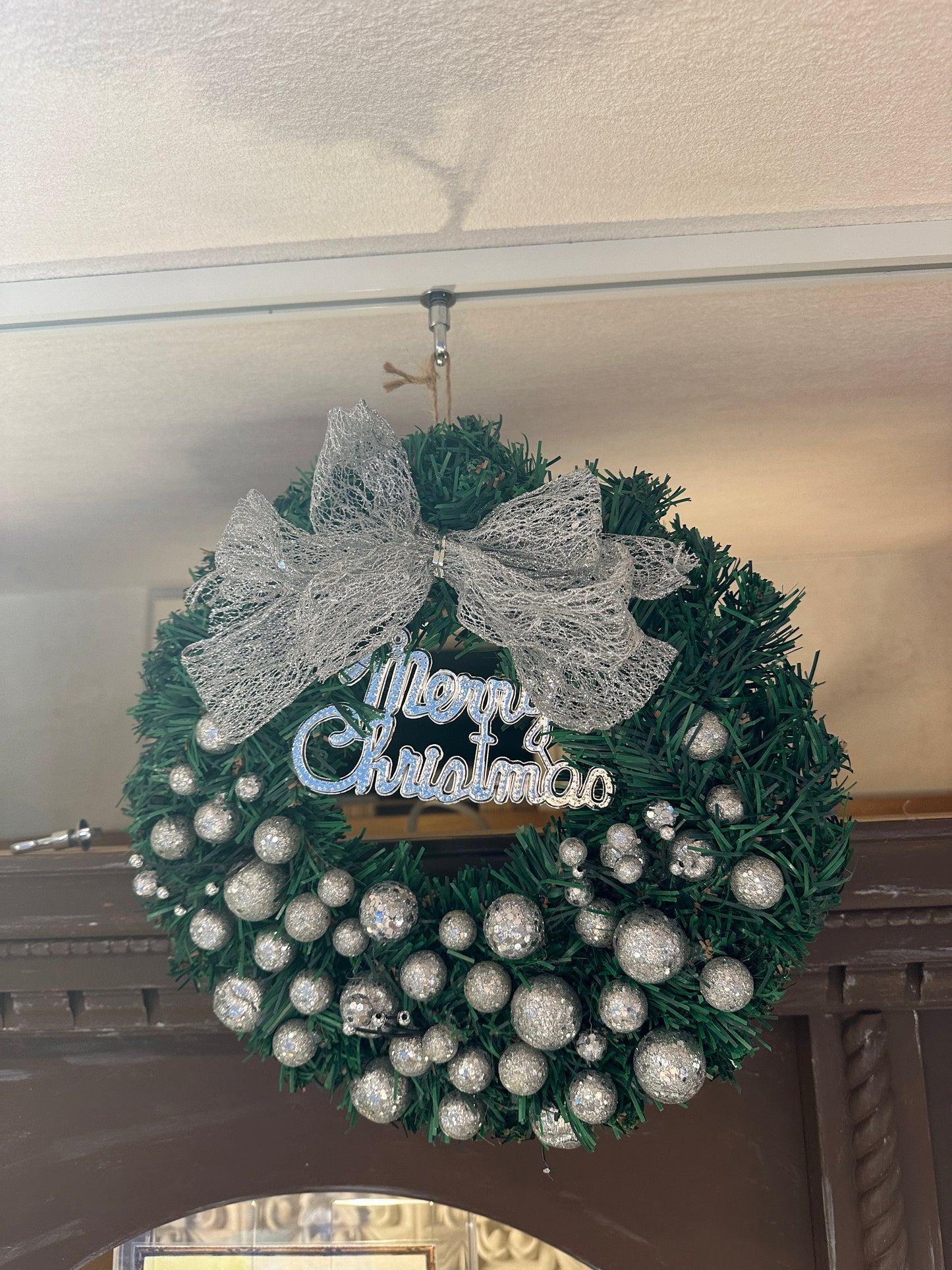 クリスマスリース シルバー30cm