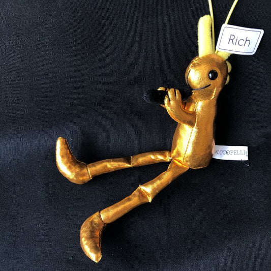 アメリカンロコペリDOLLストラップ ゴールドメタリック 〜お金を呼ぶ精霊〜