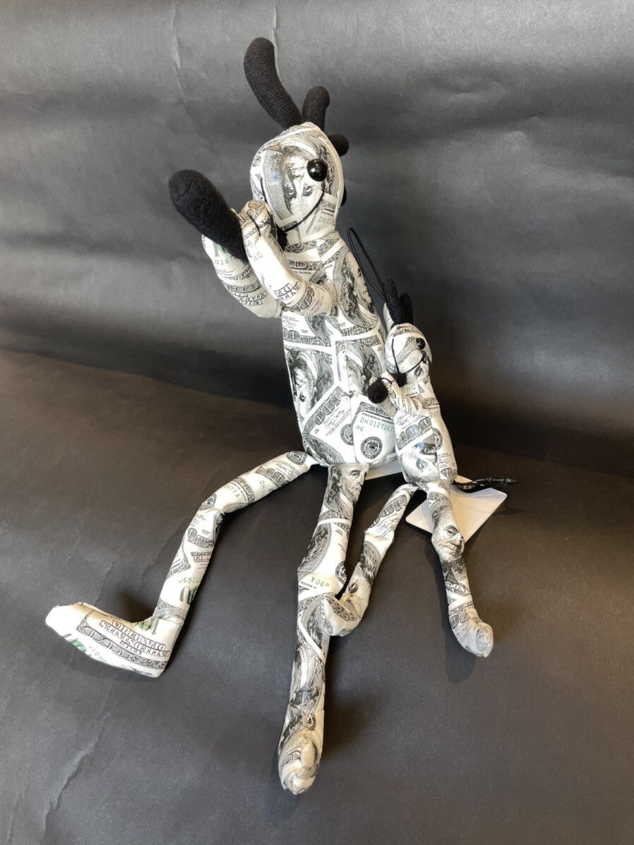 お金の勝利者になる!お金と富を呼ぶ!ドル柄!ホワイトココペリDOLL