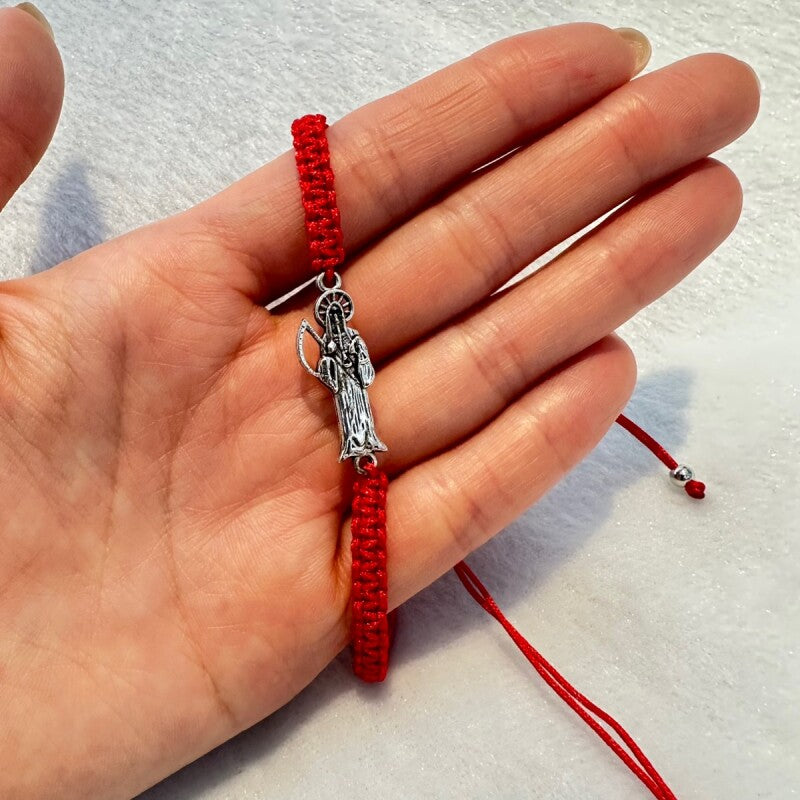 強力な恋愛成就のための!どんな願いも叶えるといわれる!サンタ・ムエルテ★紅ブレスレット