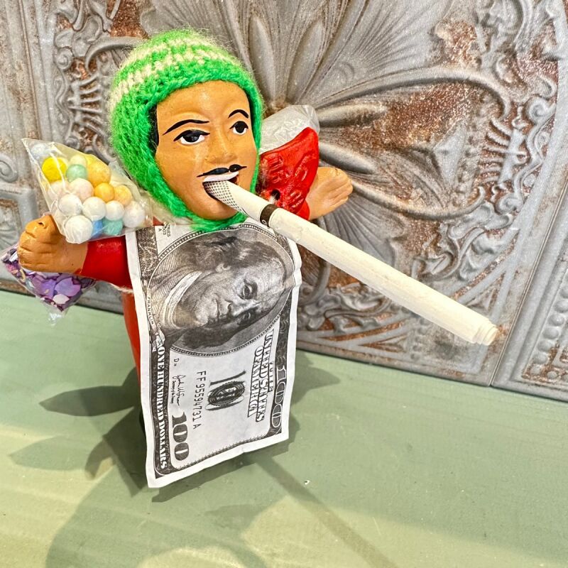 【レッド】『ペルー産!』エケコ(エケッコー)人形 MMサイズ 約14cm