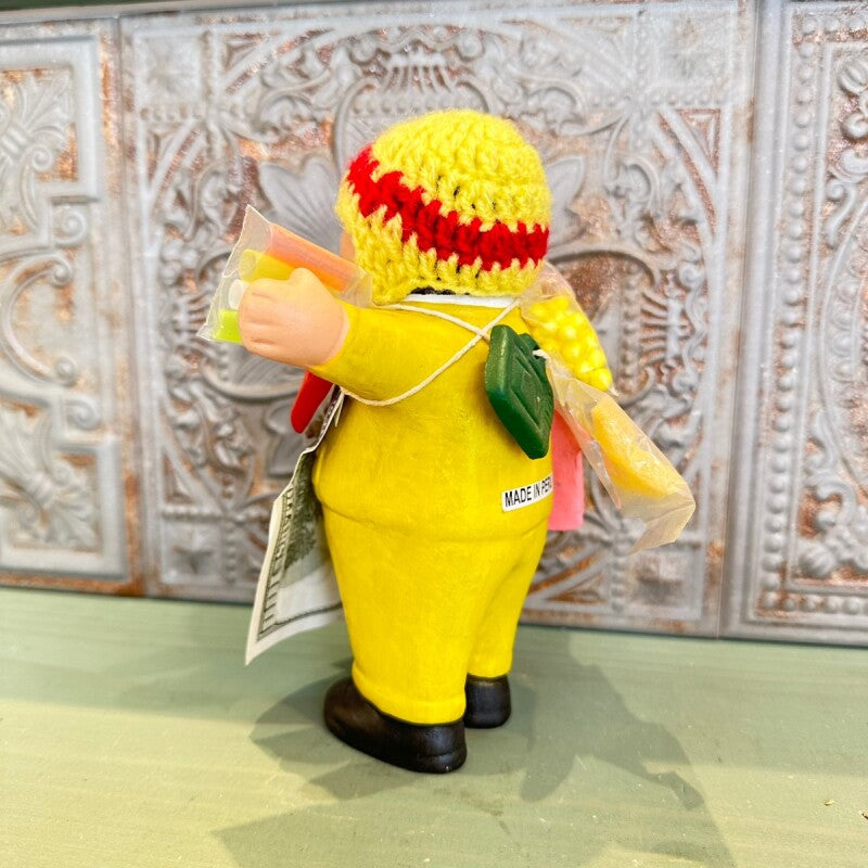 【イエロー】『ペルー産!』エケコ(エケッコー)人形 MLサイズ(約16センチ)Y