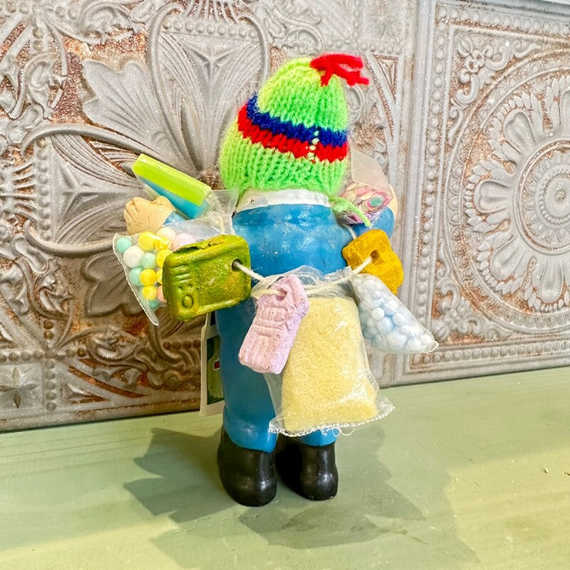 【ブルー】『ボリビア産!』エケコ(エケッコー)人形 Mサイズ(約14.5センチ)