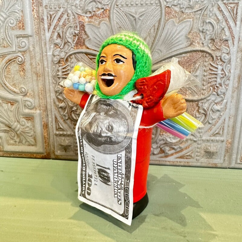 【レッド】『ペルー産!』エケコ(エケッコー)人形 MMサイズ 約14cm