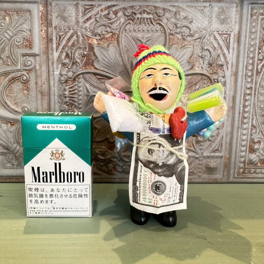 【ブルー】『ボリビア産!』エケコ(エケッコー)人形 Mサイズ(約14.5センチ)