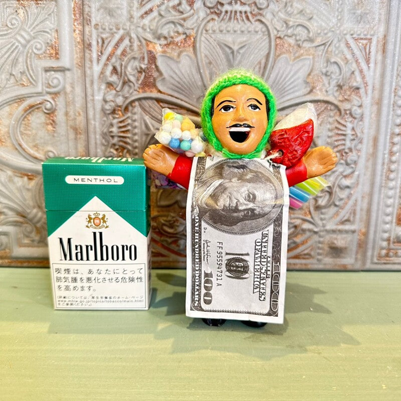 【レッド】『ペルー産!』エケコ(エケッコー)人形 MMサイズ 約14cm