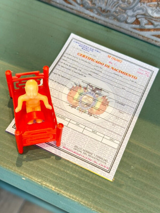 かなりお得!お願い赤ちゃんセットR 赤ちゃんベビーベッド&出産証明書【エケコ人形用・小物のみの価格】