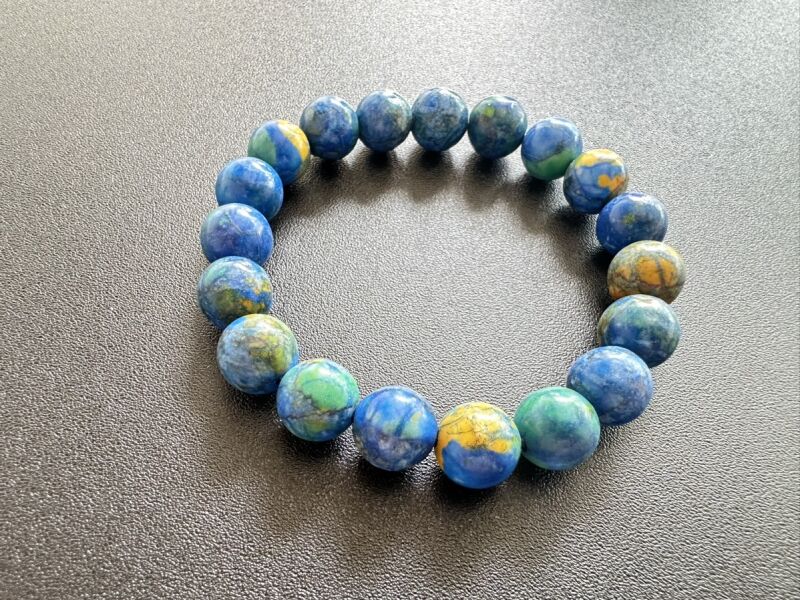 【まるで地球】自然パワーを秘めた石★なりたい自分になれる!アズマラカイト ブレスレット 10mm