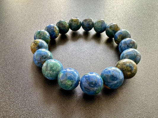 【まるで地球】自然パワーを秘めた石★なりたい自分になれる!アズマラカイト ブレスレット 12mm