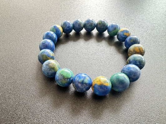 【まるで地球】自然パワーを秘めた石★なりたい自分になれる!アズマラカイト ブレスレット 10mm