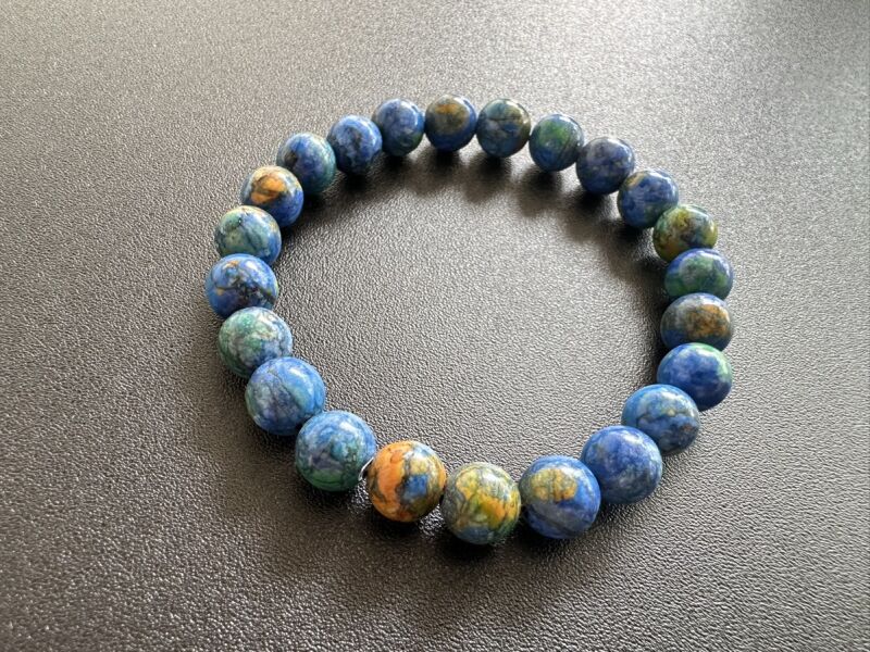 【まるで地球】自然パワーを秘めた石★なりたい自分になれる!アズマラカイト ブレスレット 8mm