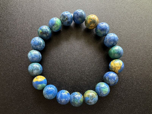 【まるで地球】自然パワーを秘めた石★なりたい自分になれる!アズマラカイト ブレスレット 10mm