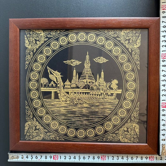 幸せな人生を送ることが出来る ワットアルン 「暁の寺院」 タイ・シルクアート G