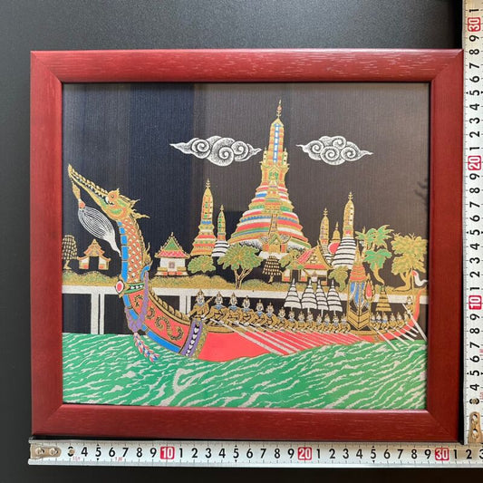 幸せな人生を送ることが出来る ワットアルン 「暁の寺院」 タイ・シルクアート