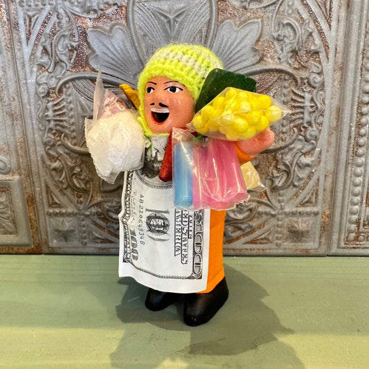 【オレンジ】『ペルー産!』エケコ(エケッコー)人形 MSサイズ(約14センチ)