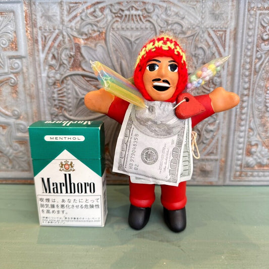 【レッド】『ペルー産!』エケコ(エケッコー)人形 中Mサイズ(約15センチ)