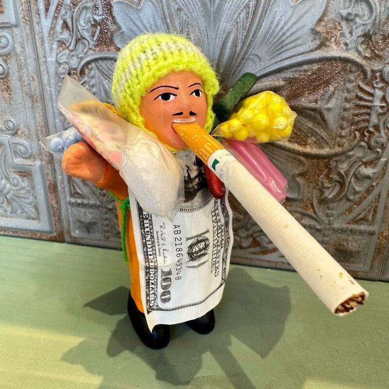 【オレンジ】『ペルー産!』エケコ(エケッコー)人形 MSサイズ(約14センチ)