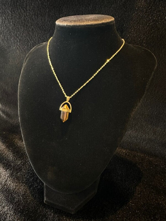 金運・仕事運アップ!タイガーアイ★ダブルターミネイテッド・ネックレス