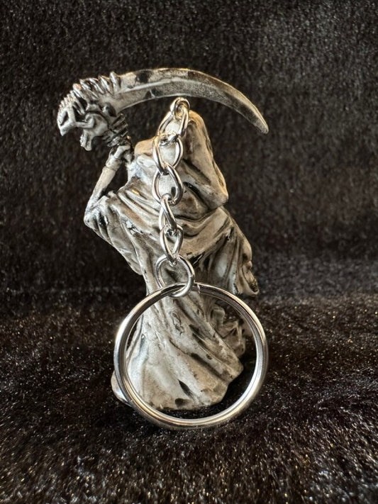 どんな願いも叶えるといわれる!サンタ・ムエルテ★ラバーキーホルダーBK