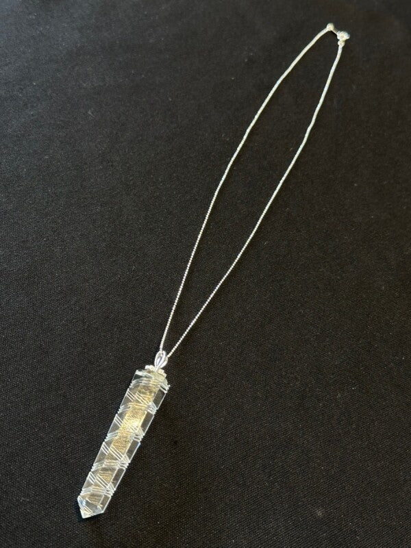 天運を味方につける!スパイラル水晶 ポイントペンダント