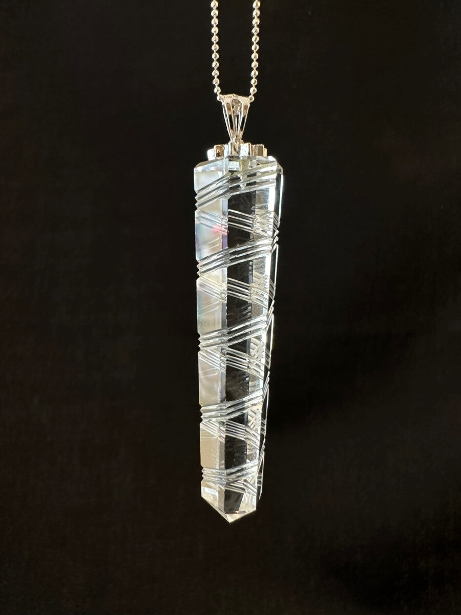 天運を味方につける!スパイラル水晶 ポイントペンダント