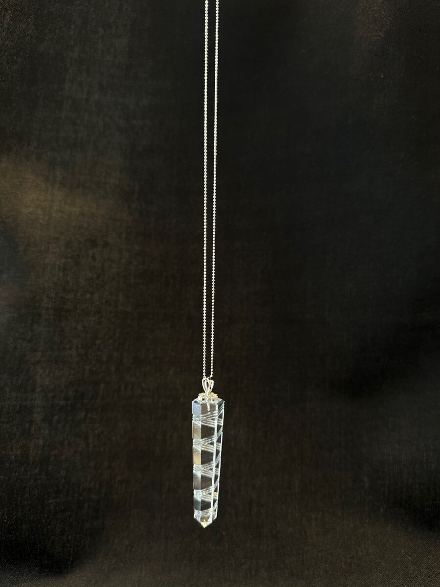 天運を味方につける!スパイラル水晶 ポイントペンダント