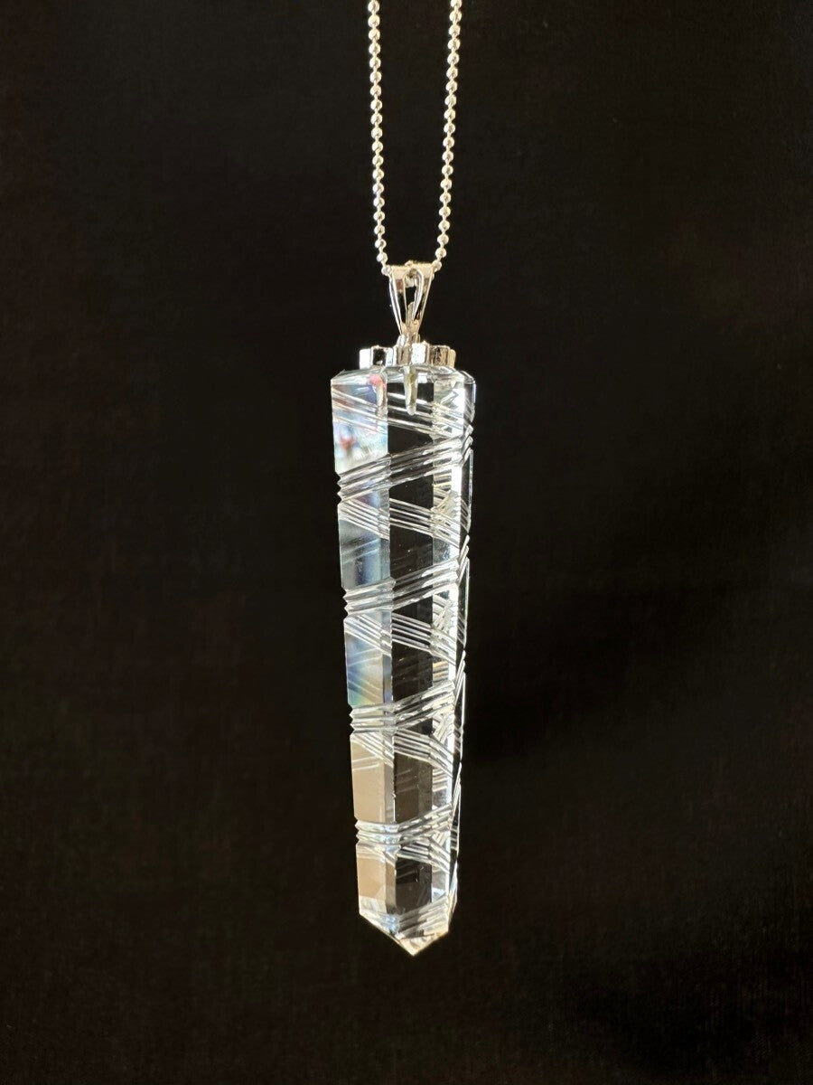 天運を味方につける!スパイラル水晶 ポイントペンダント