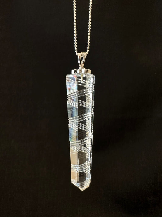 天運を味方につける!スパイラル水晶 ポイントペンダント