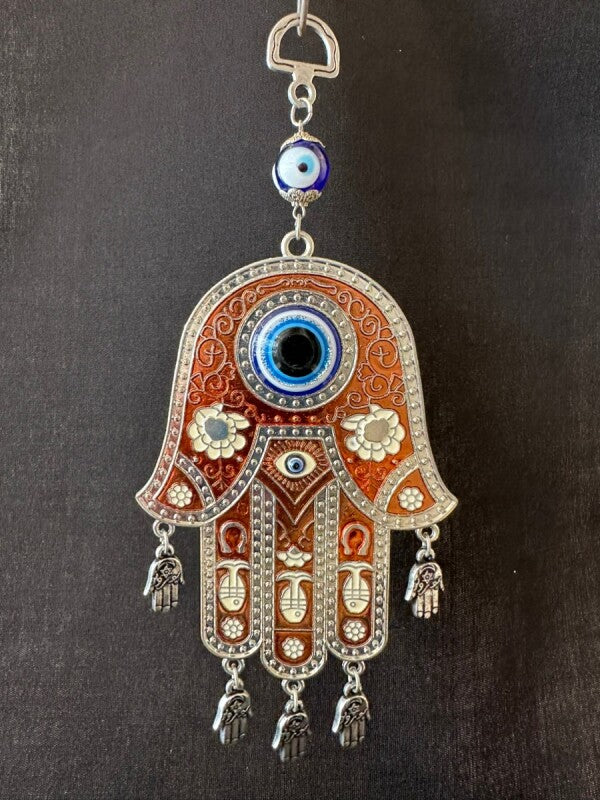 魔を除け道を切り拓く!ハムサとナザールボンジュウの2つの力●大きなお守りオーナメント レッド