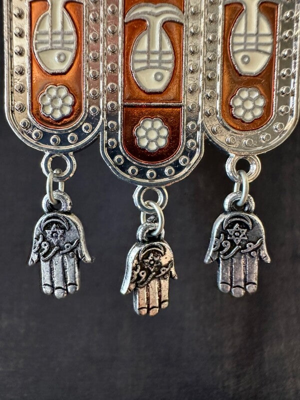 魔を除け道を切り拓く!ハムサとナザールボンジュウの2つの力●大きなお守りオーナメント レッド