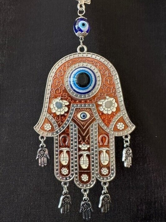 魔を除け道を切り拓く!ハムサとナザールボンジュウの2つの力●大きなお守りオーナメント レッド