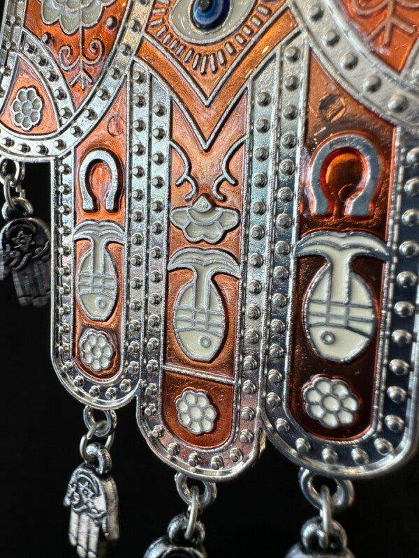 魔を除け道を切り拓く!ハムサとナザールボンジュウの2つの力●大きなお守りオーナメント レッド