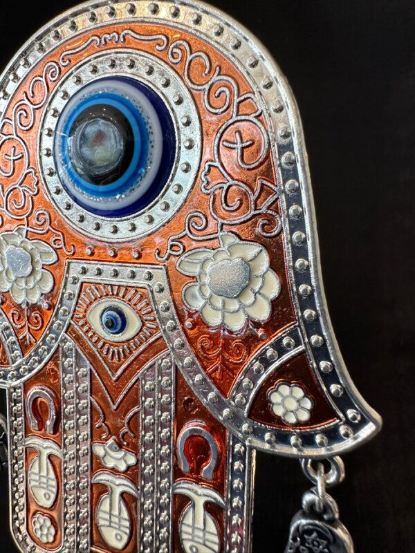 魔を除け道を切り拓く!ハムサとナザールボンジュウの2つの力●大きなお守りオーナメント レッド