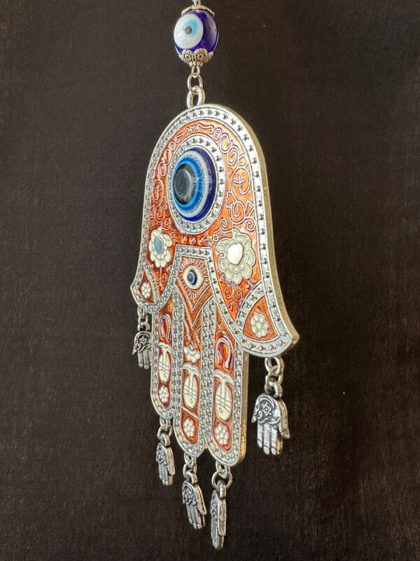 魔を除け道を切り拓く!ハムサとナザールボンジュウの2つの力●大きなお守りオーナメント レッド