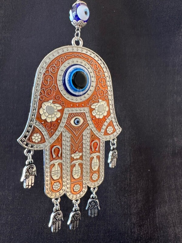 魔を除け道を切り拓く!ハムサとナザールボンジュウの2つの力●大きなお守りオーナメント レッド