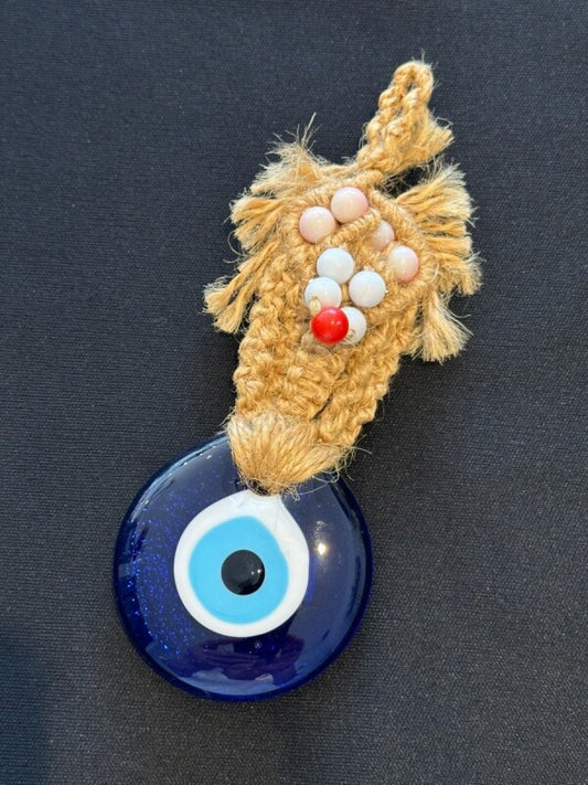 厄除け☆ナザールボンジュウ 麻編みオーナメント中 B
