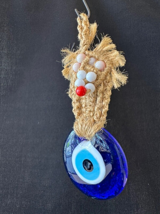 厄除け☆ナザールボンジュウ 麻編みオーナメント中 B