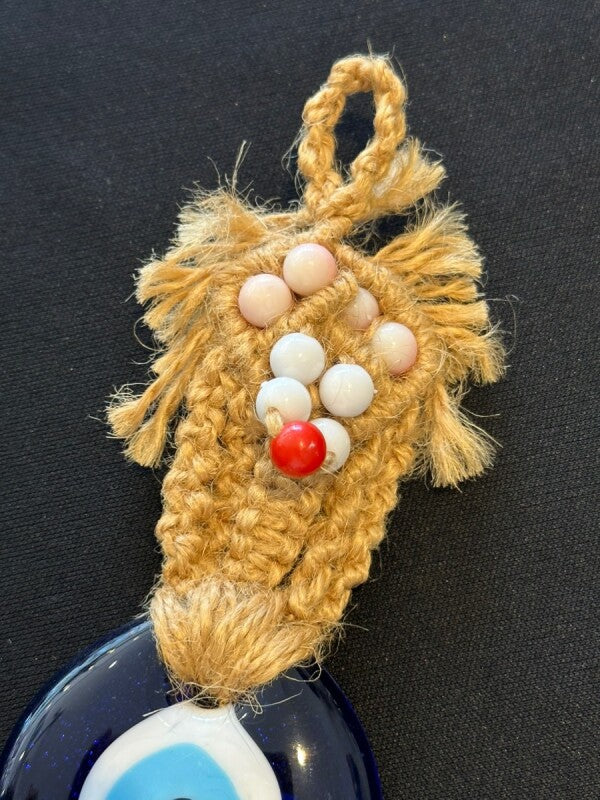 厄除け☆ナザールボンジュウ 麻編みオーナメント中 B