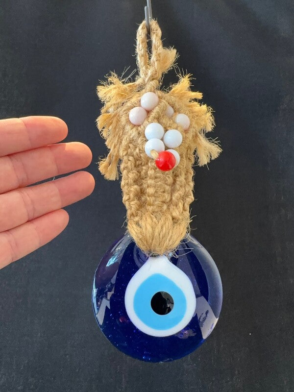 厄除け☆ナザールボンジュウ 麻編みオーナメント中 B