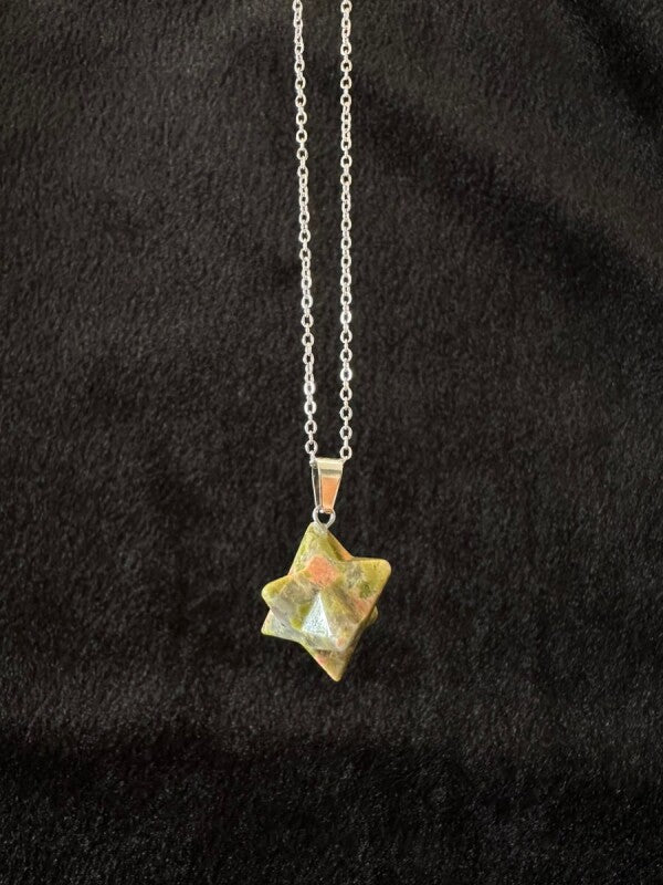 強力な保護力を持つ!マカバスターネックレス★ユナカイト〜トラウマや恐怖心を取り除く力を増幅させる