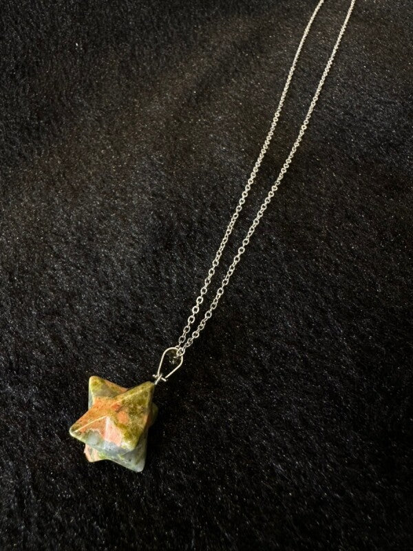 強力な保護力を持つ!マカバスターネックレス★ユナカイト〜トラウマや恐怖心を取り除く力を増幅させる