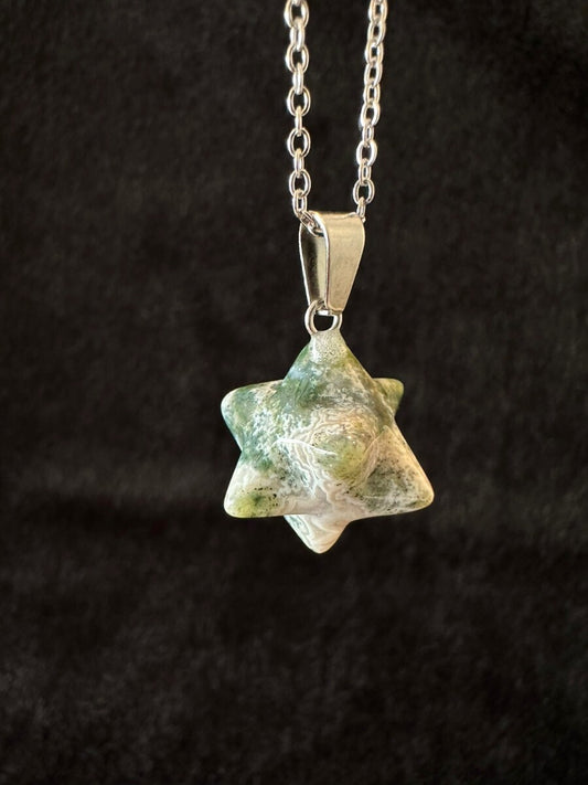 強力な保護力を持つ!マカバスターネックレス★ツリーアゲート〜精神安定・病気治癒力を増幅させる