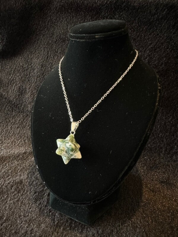 強力な保護力を持つ!マカバスターネックレス★ツリーアゲート〜精神安定・病気治癒力を増幅させる