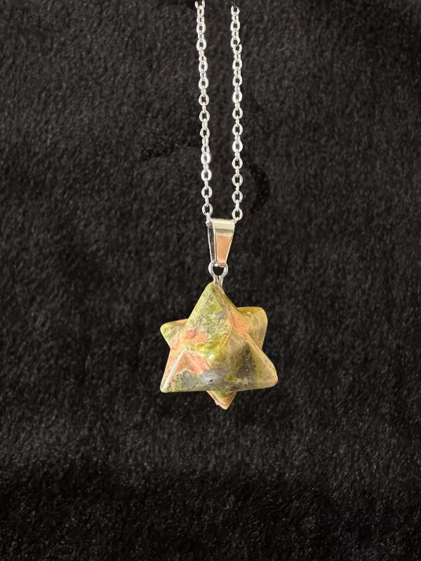 強力な保護力を持つ!マカバスターネックレス★ユナカイト〜トラウマや恐怖心を取り除く力を増幅させる