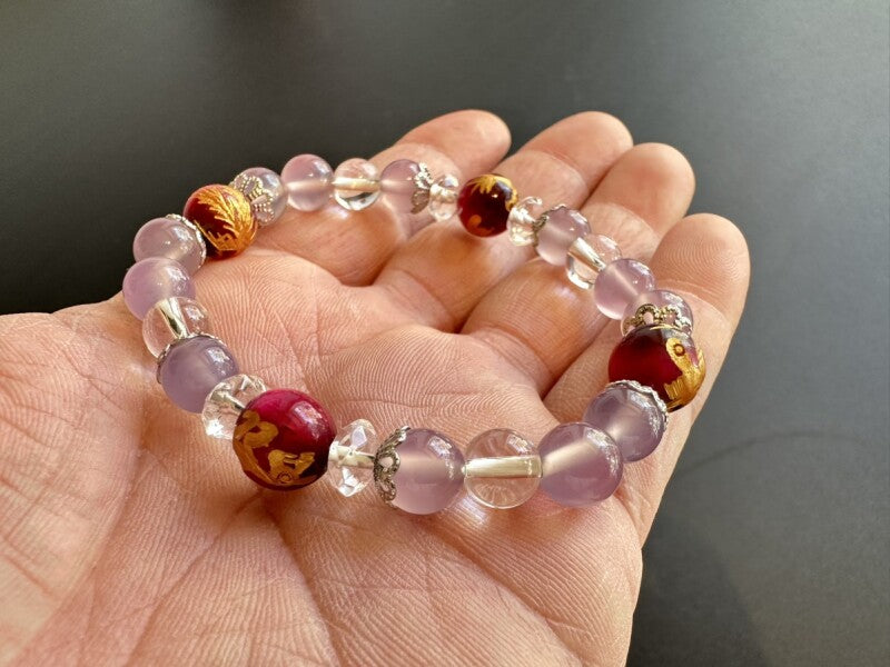 自分を変え恋の縁を掴む! ありとあらゆる運気向上!霊獣四神彫りピンクタイガーアイ&奇跡の石ラベンダージェイド