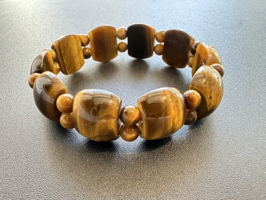 仕事運・金運を強力に高める!六角タイガーアイ バングル