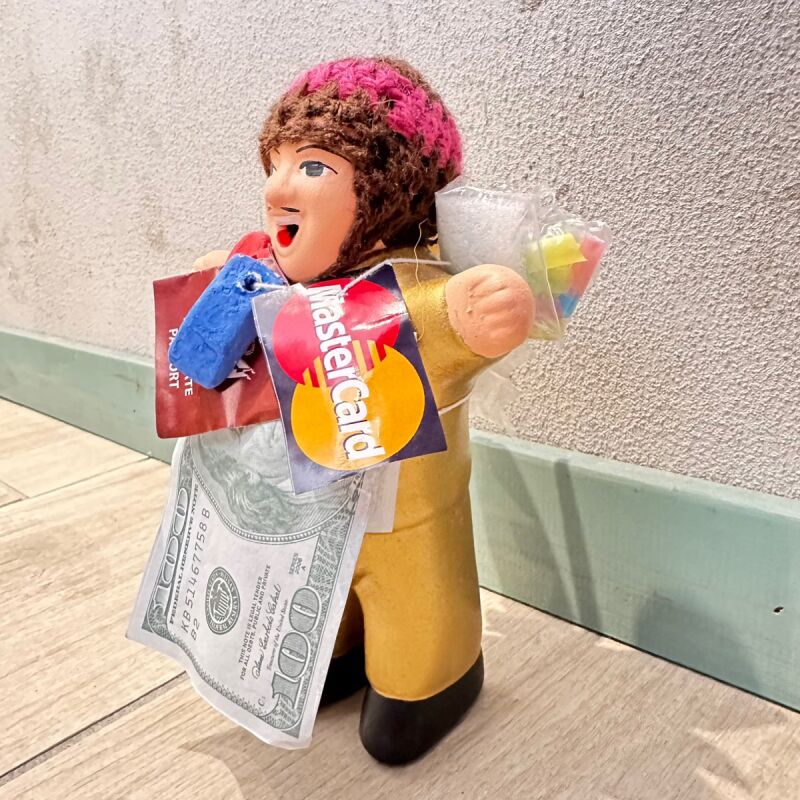 ゴールド!エケコ(エケッコ)人形 Lサイズ(約18.5センチ)『ペルー産!』