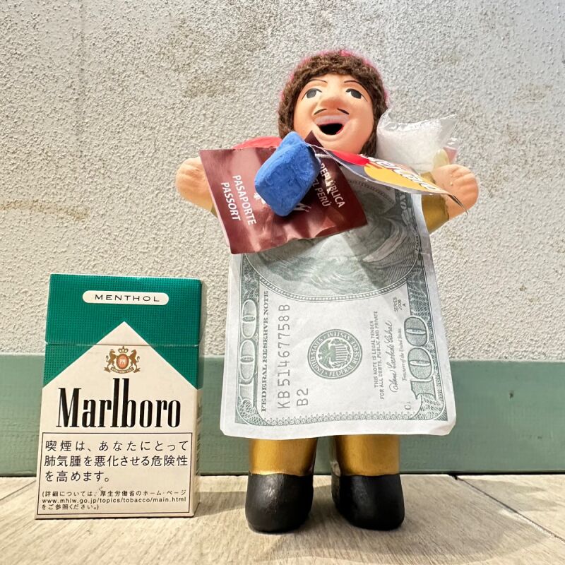 ゴールド!エケコ(エケッコ)人形 Lサイズ(約18.5センチ)『ペルー産!』