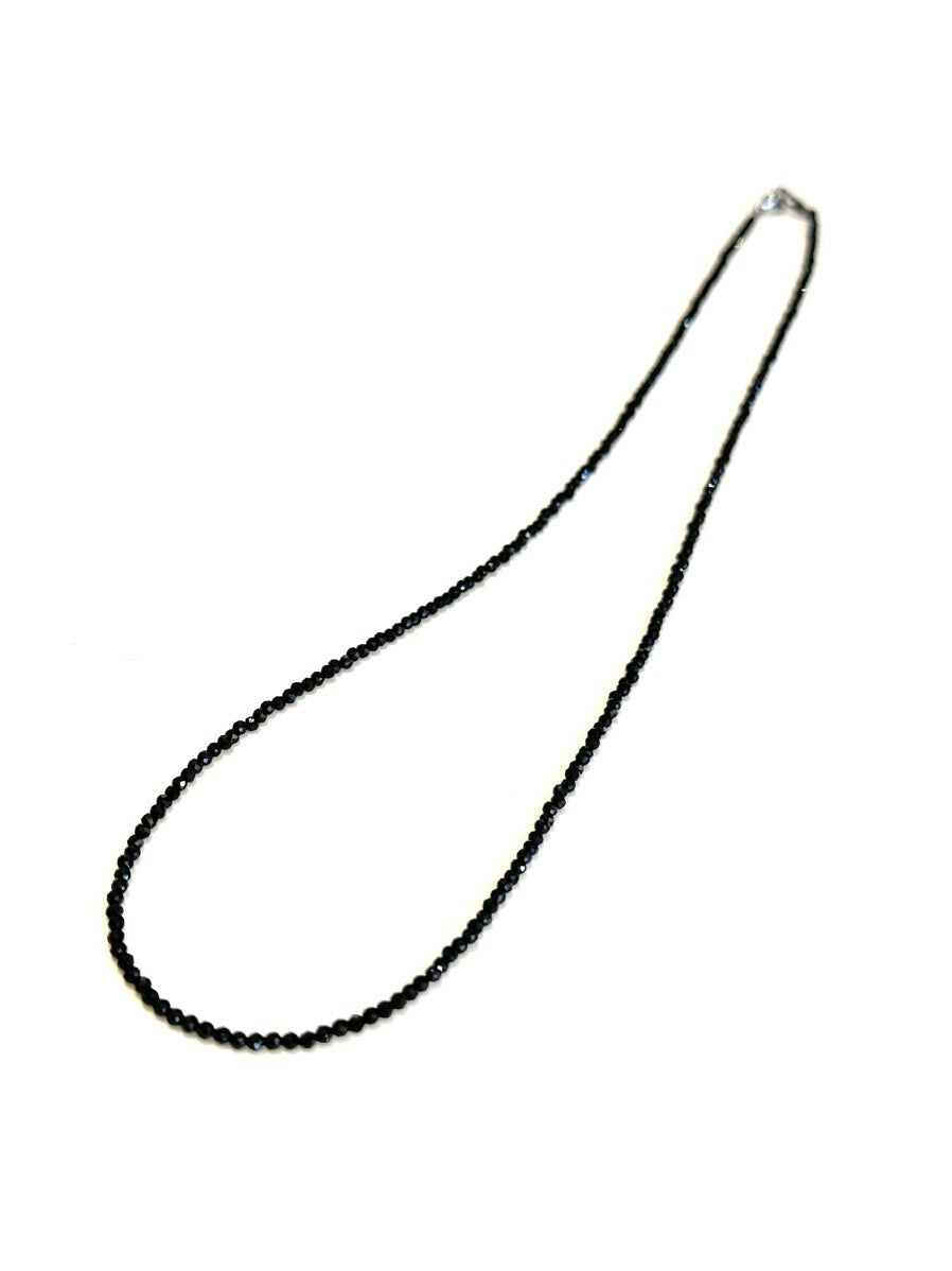 芸能人御用達♪身体エネルギーを活性化!魔除けにも ブラックスピネル・ネックレスS 1mm 40cm