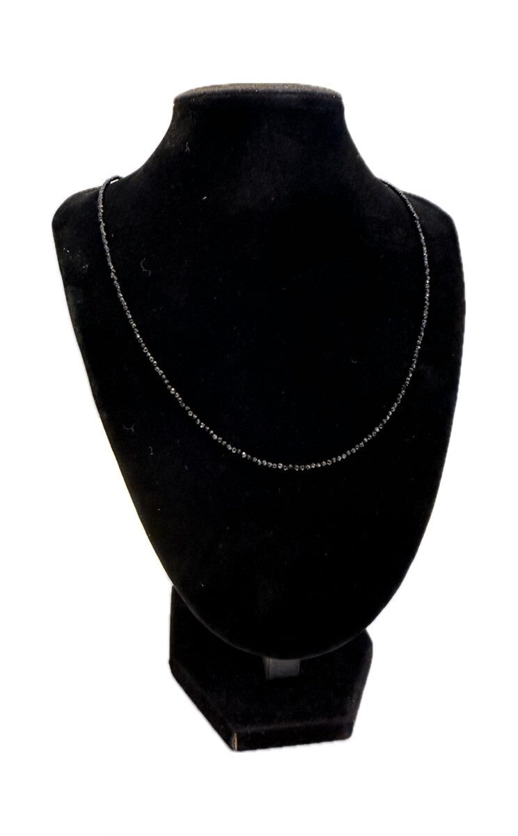 芸能人御用達♪身体エネルギーを活性化!魔除けにも ブラックスピネル・ネックレスS 1mm 40cm